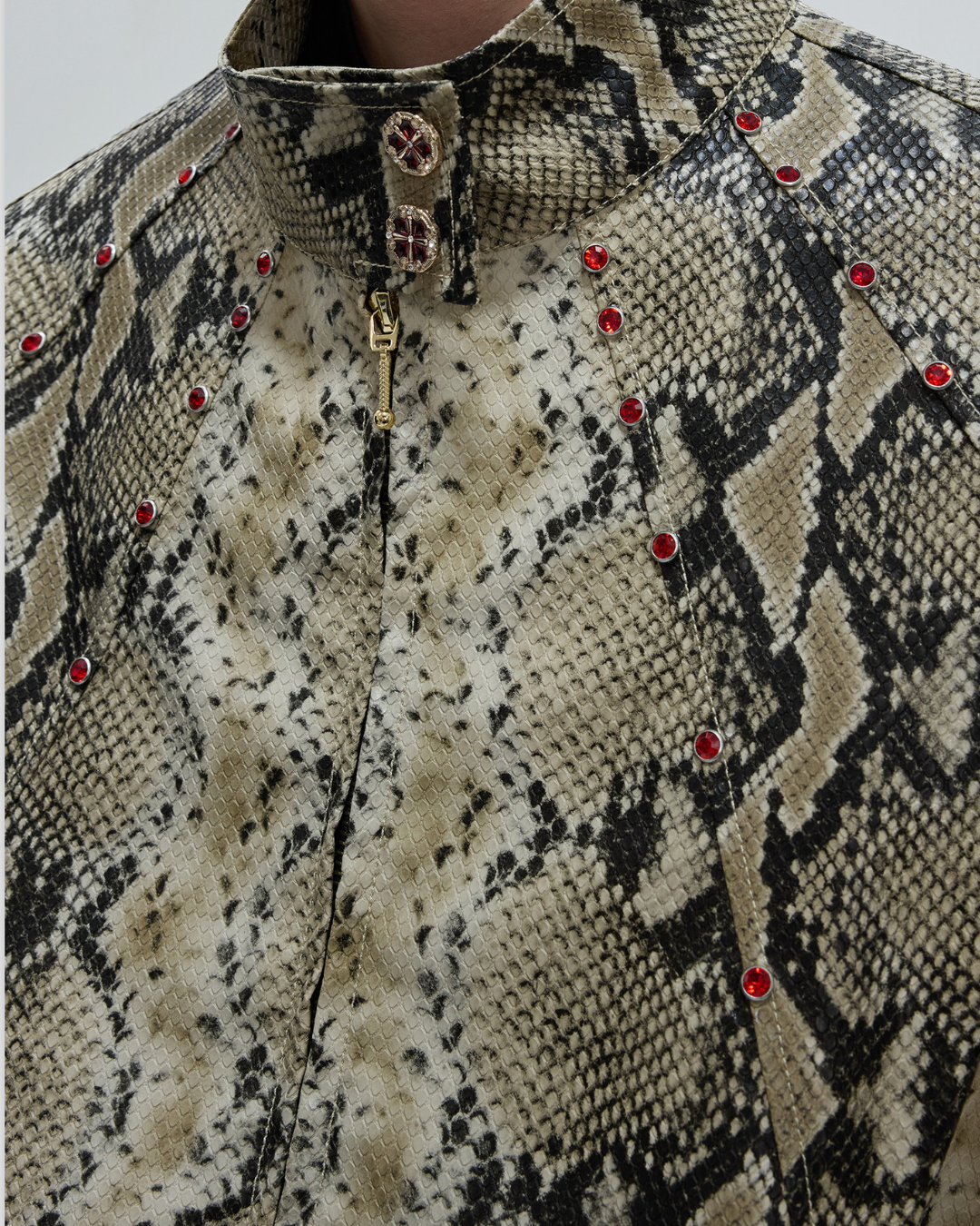 [ArguE CulturE] CRIMSON PYTHON LEATHER JACKET na2293