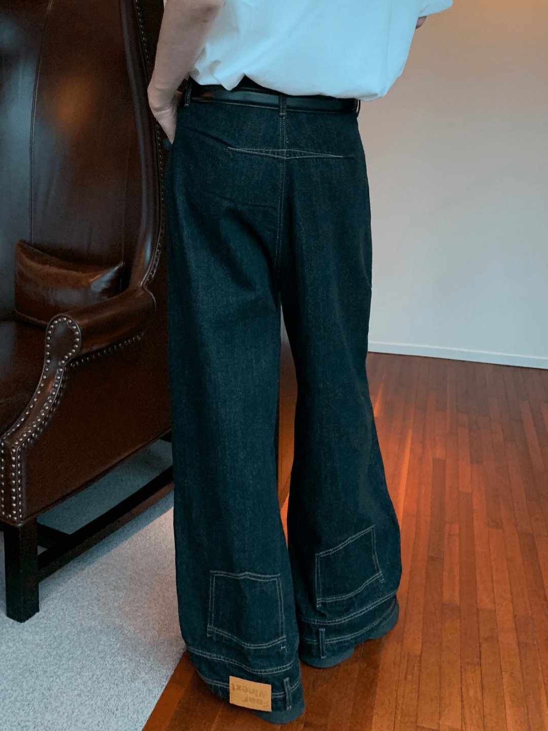 [CUIBUJU] design sense straight jeans na1168
