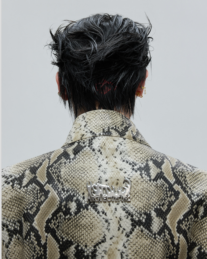 [ArguE CulturE] CRIMSON PYTHON LEATHER JACKET na2293