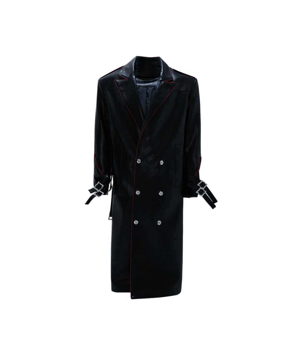 [ArguE CulturE] Noir Blade Leather Trench na2258