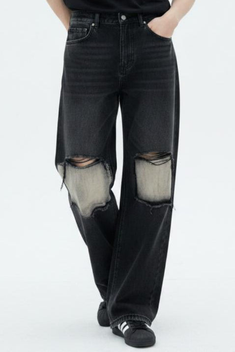 Distressed Wide-Leg Jeans  na2590