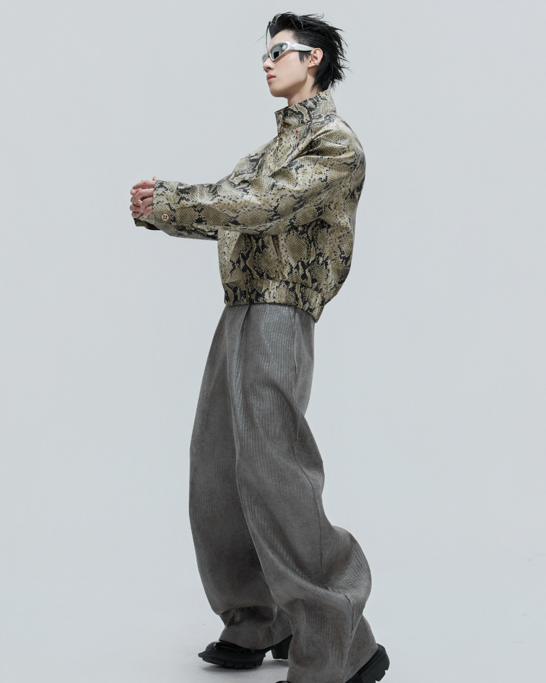 [ArguE CulturE] CRIMSON PYTHON LEATHER JACKET na2293