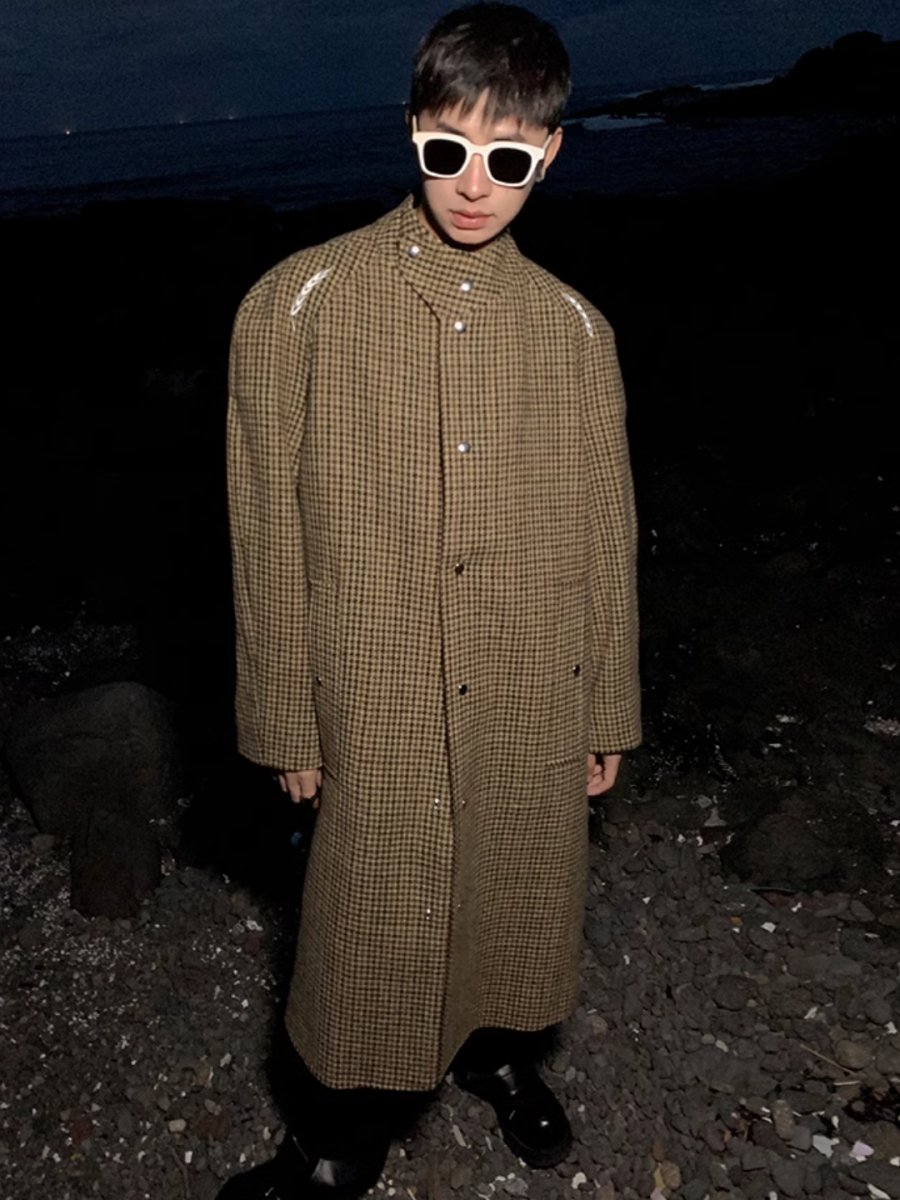 [ESC MAN STUDIO] mid-length wool coat na1616