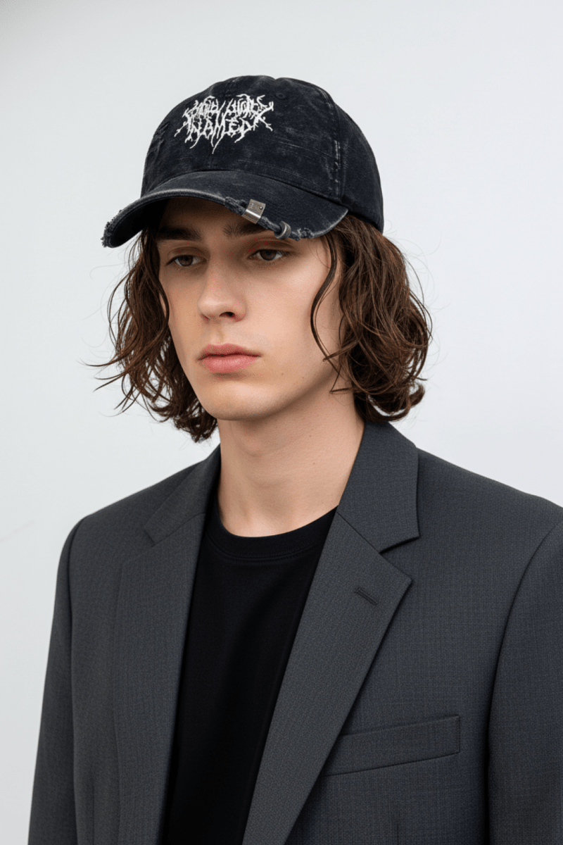 Distressed Washed Logo Dad Cap na2355