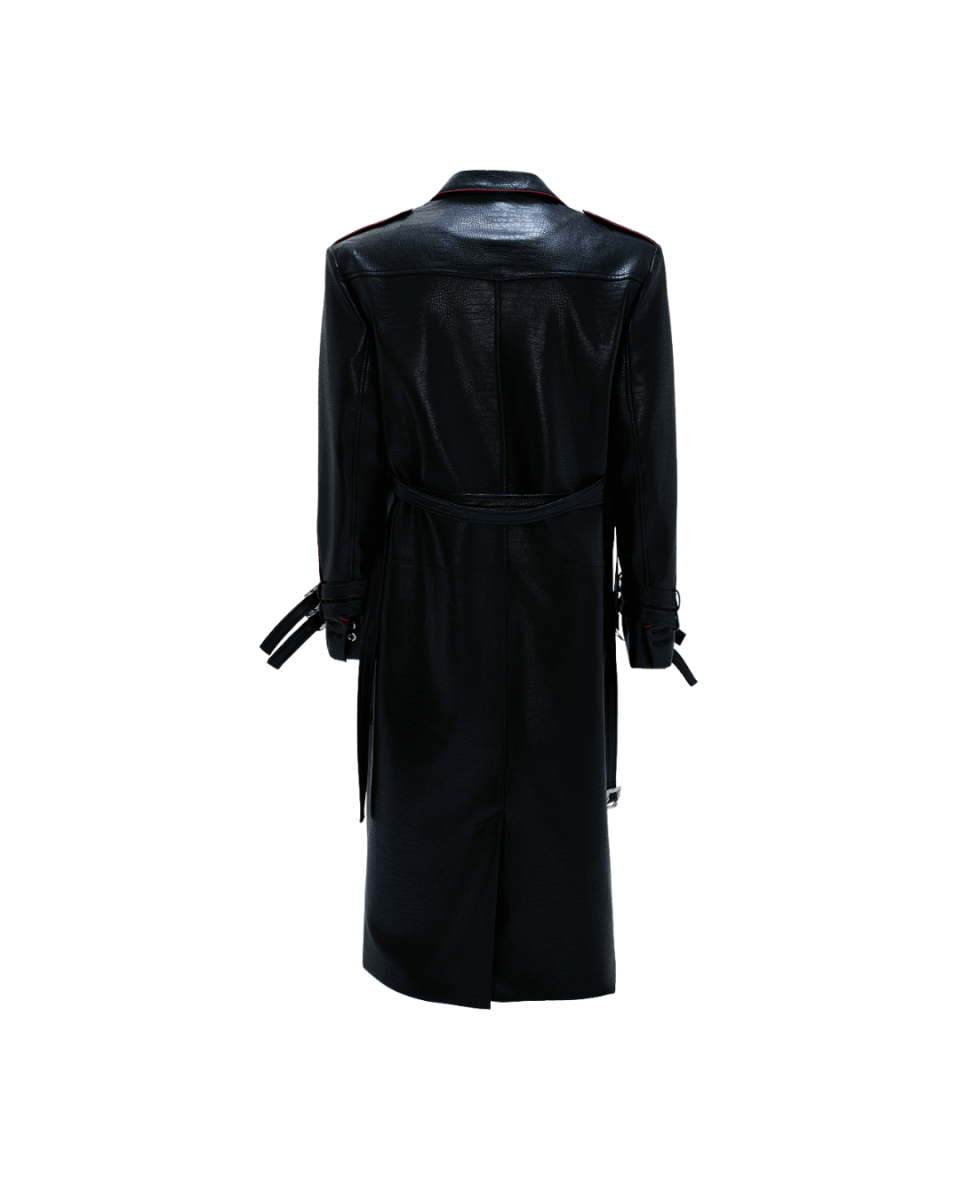 [ArguE CulturE] Noir Blade Leather Trench na2258