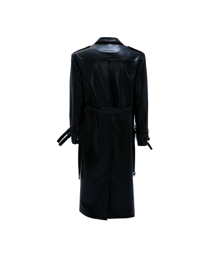 [ArguE CulturE] Noir Blade Leather Trench na2258