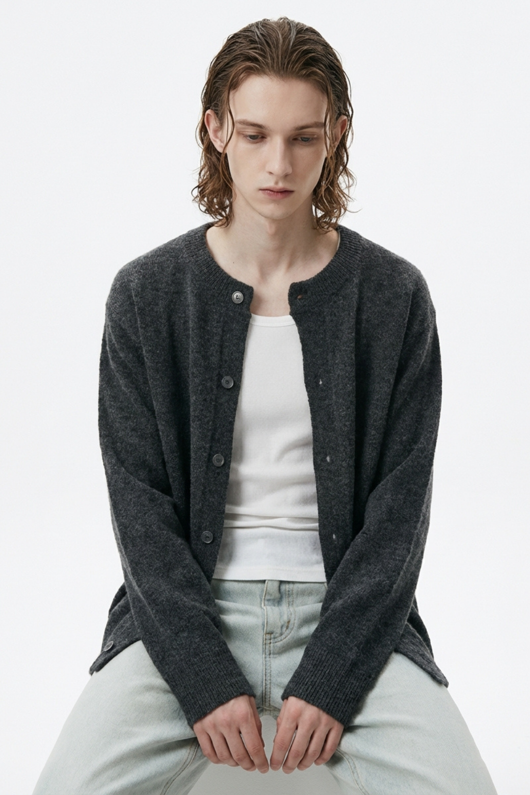 Soft Wool Button Cardigan na2362