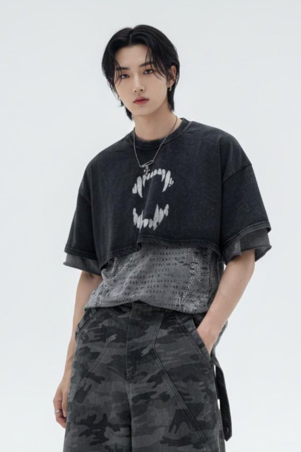 Layered Washed Tee  na2526