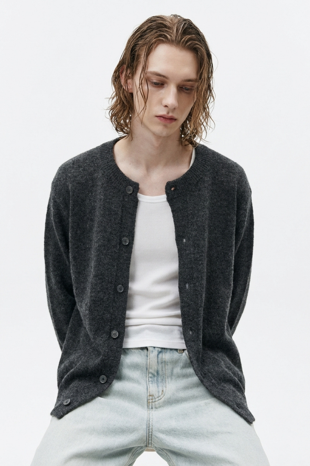 Soft Wool Button Cardigan na2362