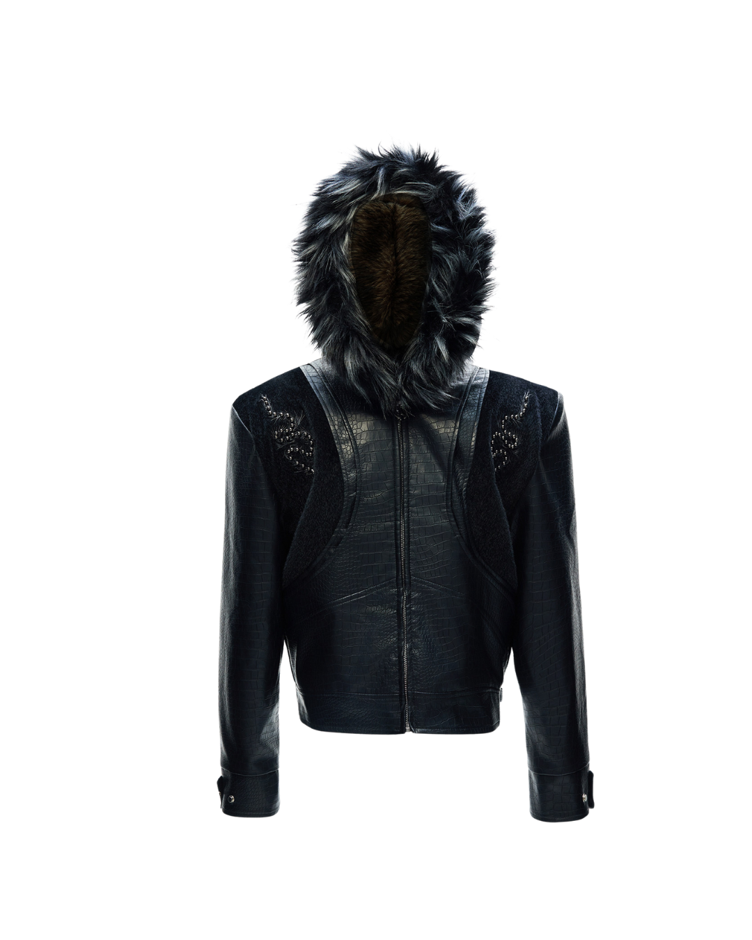 【ArguE CulturE】Back Stud Leather Hood Jacket na2291