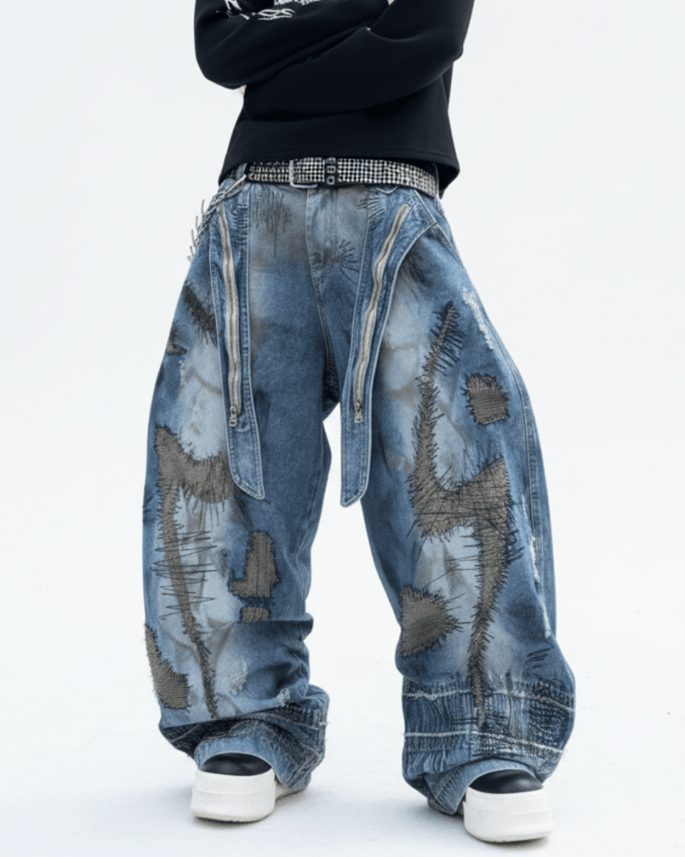 [DARKFOG] wide leg loose jeans na2034