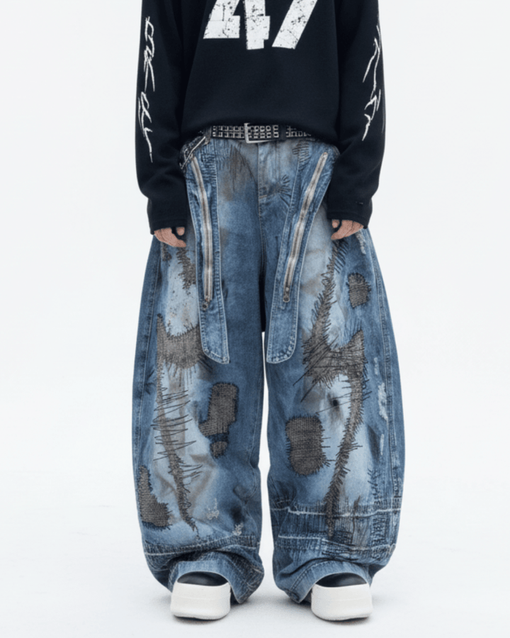 [DARKFOG] wide leg loose jeans na2034