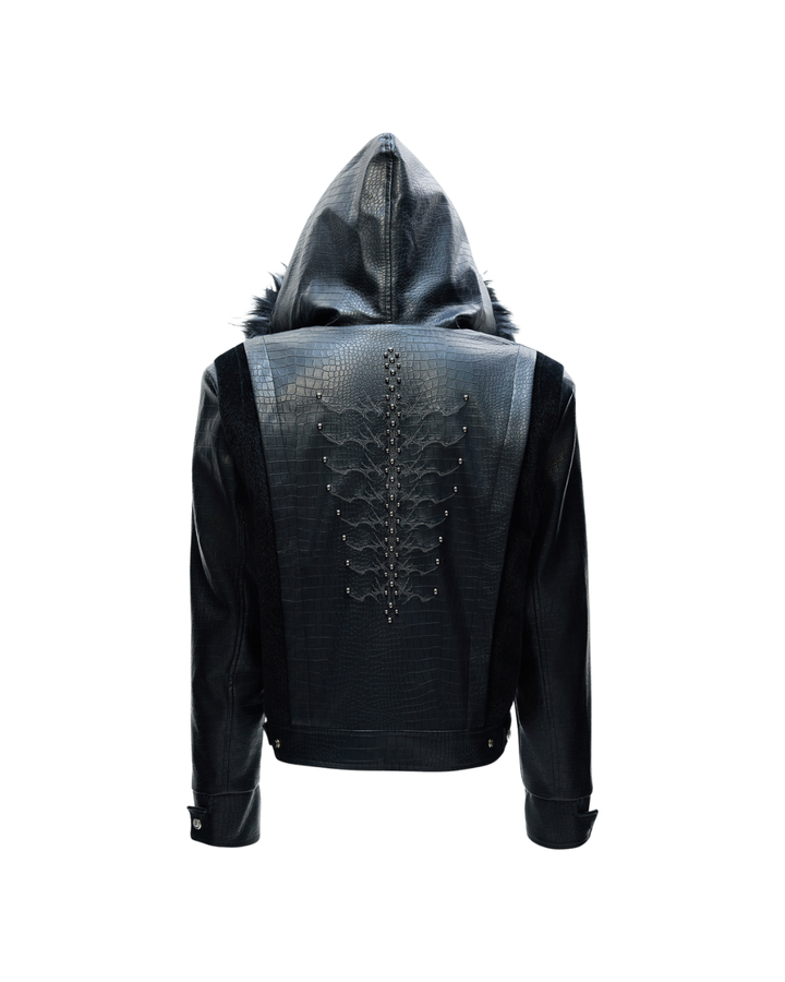 【ArguE CulturE】Back Stud Leather Hood Jacket na2291