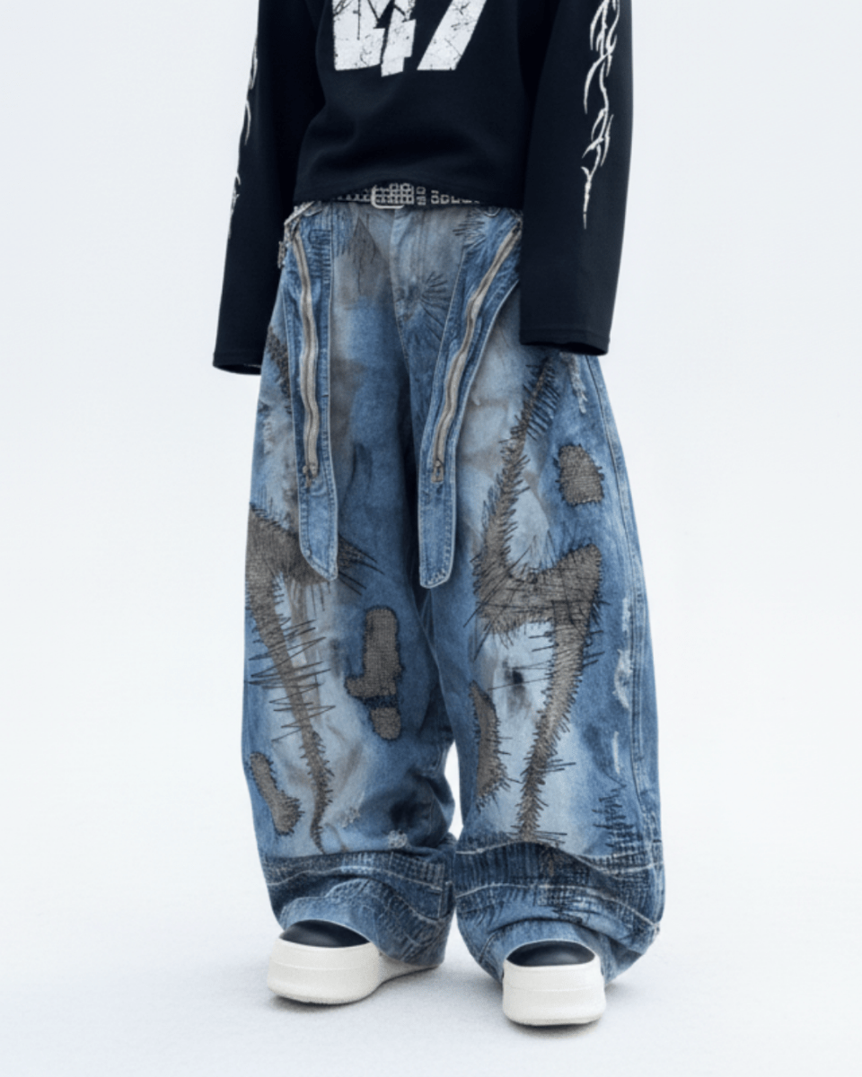 [DARKFOG] wide leg loose jeans na2034