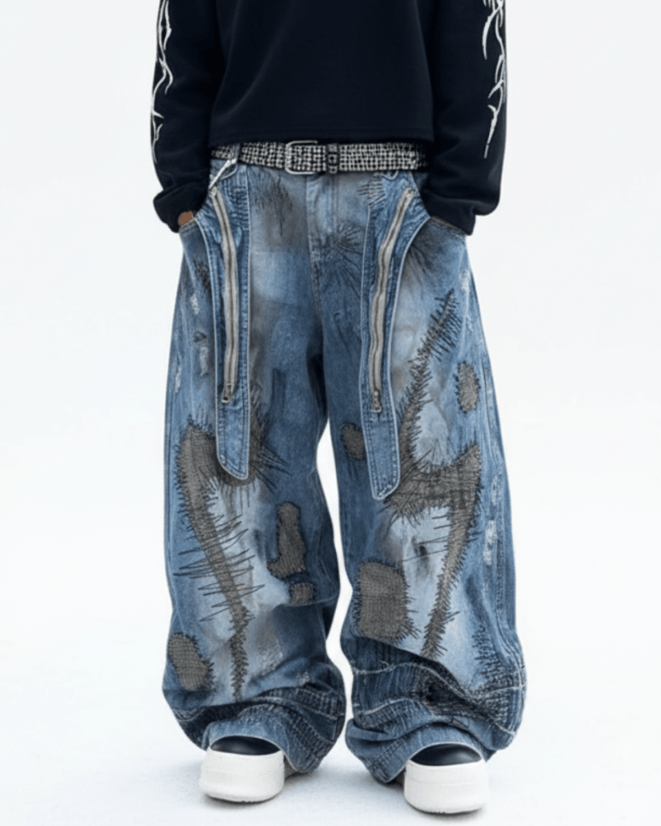 [DARKFOG] wide leg loose jeans na2034