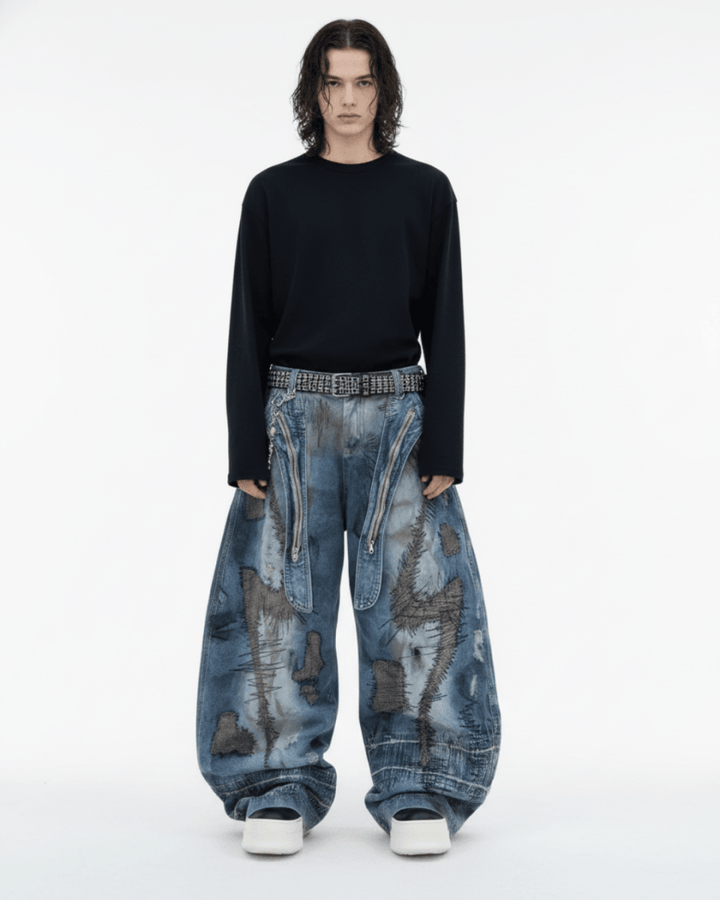 [DARKFOG] wide leg loose jeans na2034