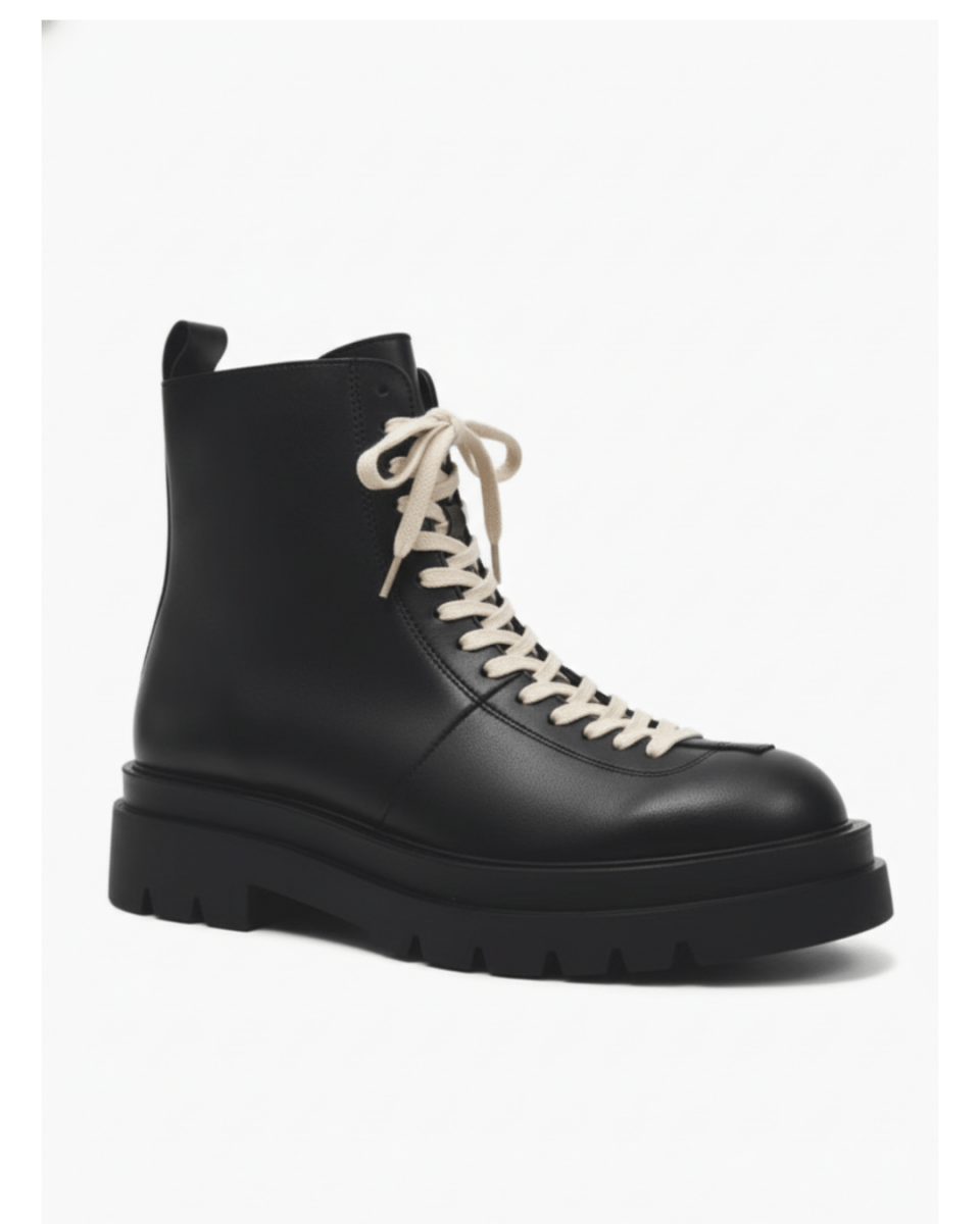 leather side zipper rider biker boots