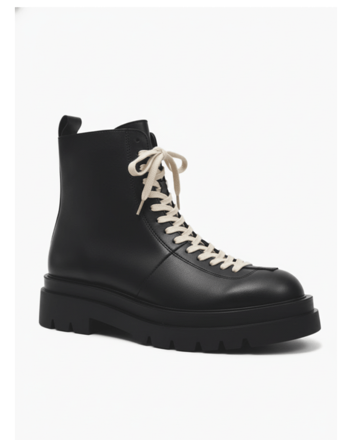 leather side zipper rider biker boots