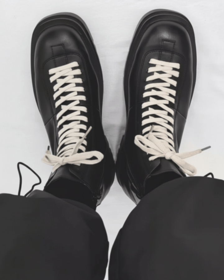 leather side zipper rider biker boots