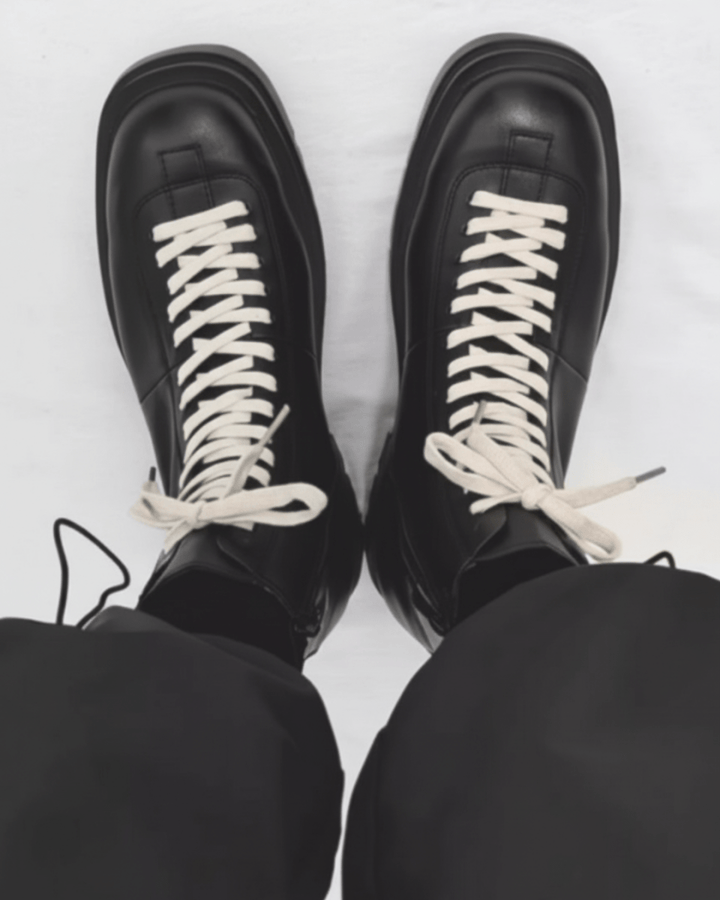 leather side zipper rider biker boots