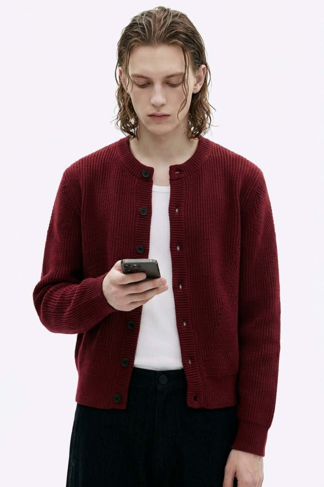 Quiet Rib Knit Cardigan na2363