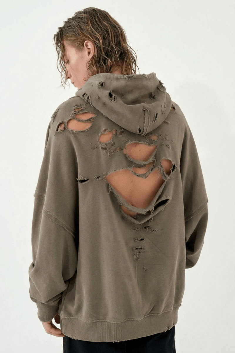 Apocalypse Distressed Zip Hoodie na2354