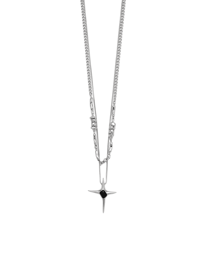 [CHEALIMPID] Double Layer Chain Asymmetrical Necklace na937