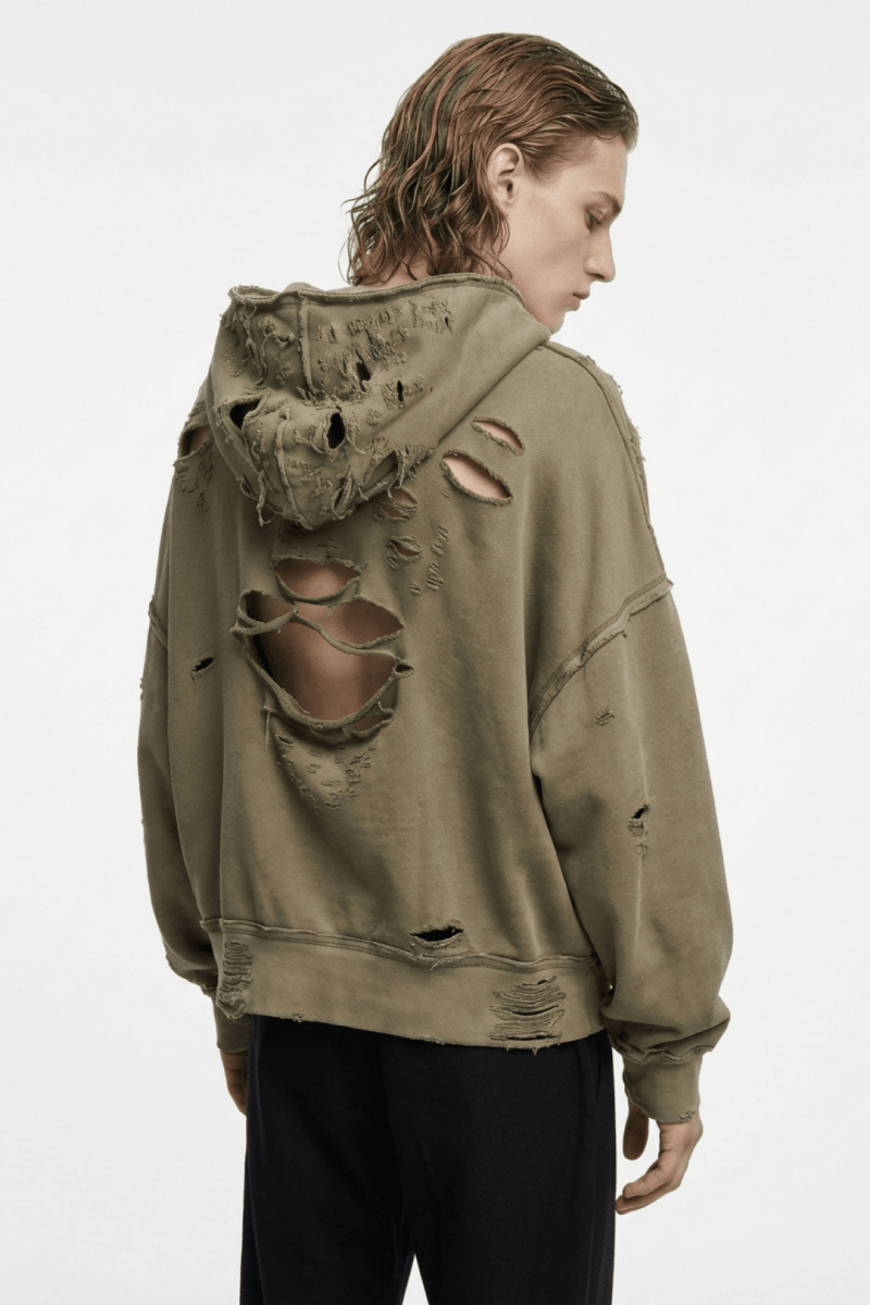 Apocalypse Distressed Zip Hoodie na2354