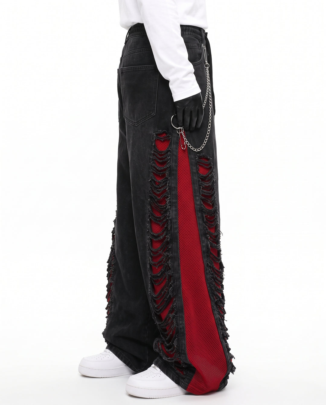 Distressed Wide Pants na3215