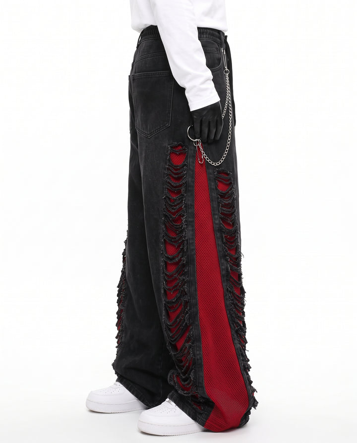 Distressed Wide Pants na3215