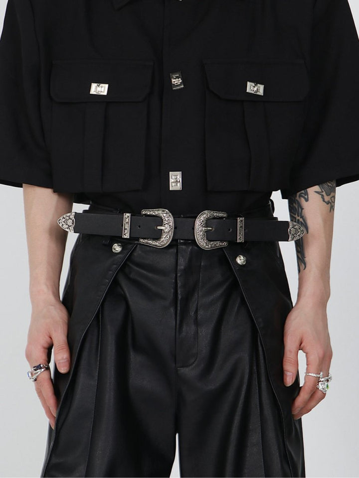 【CULTURE】Double Head Buckle Trendy Vintage Belt na1384