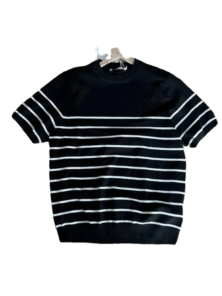 [JH HOMME] striped round neck short-sleeved T-shirt na1118