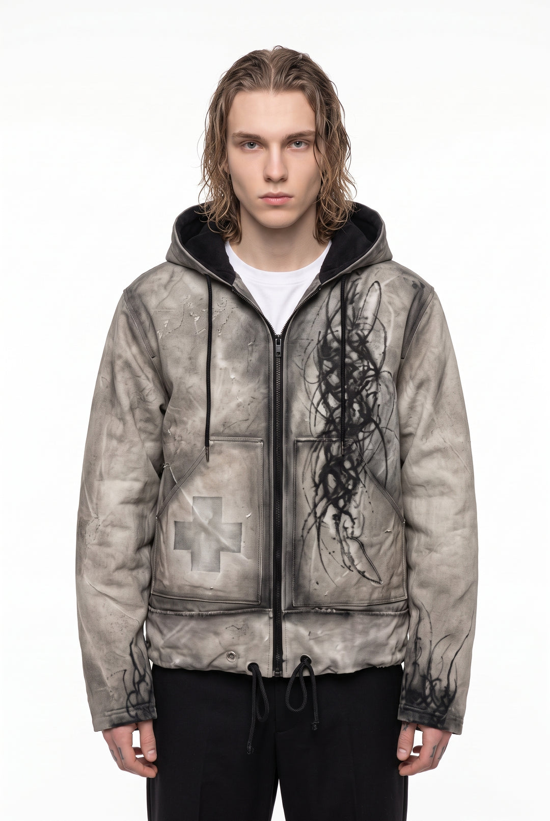 Washed Hooded Jacket na2832