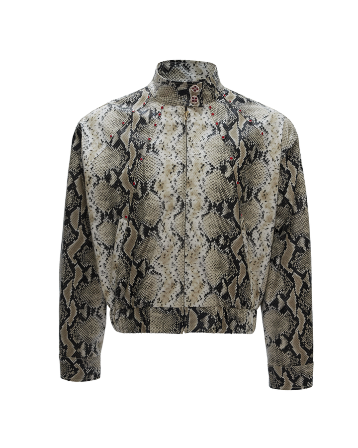 [ArguE CulturE] CRIMSON PYTHON LEATHER JACKET na2293