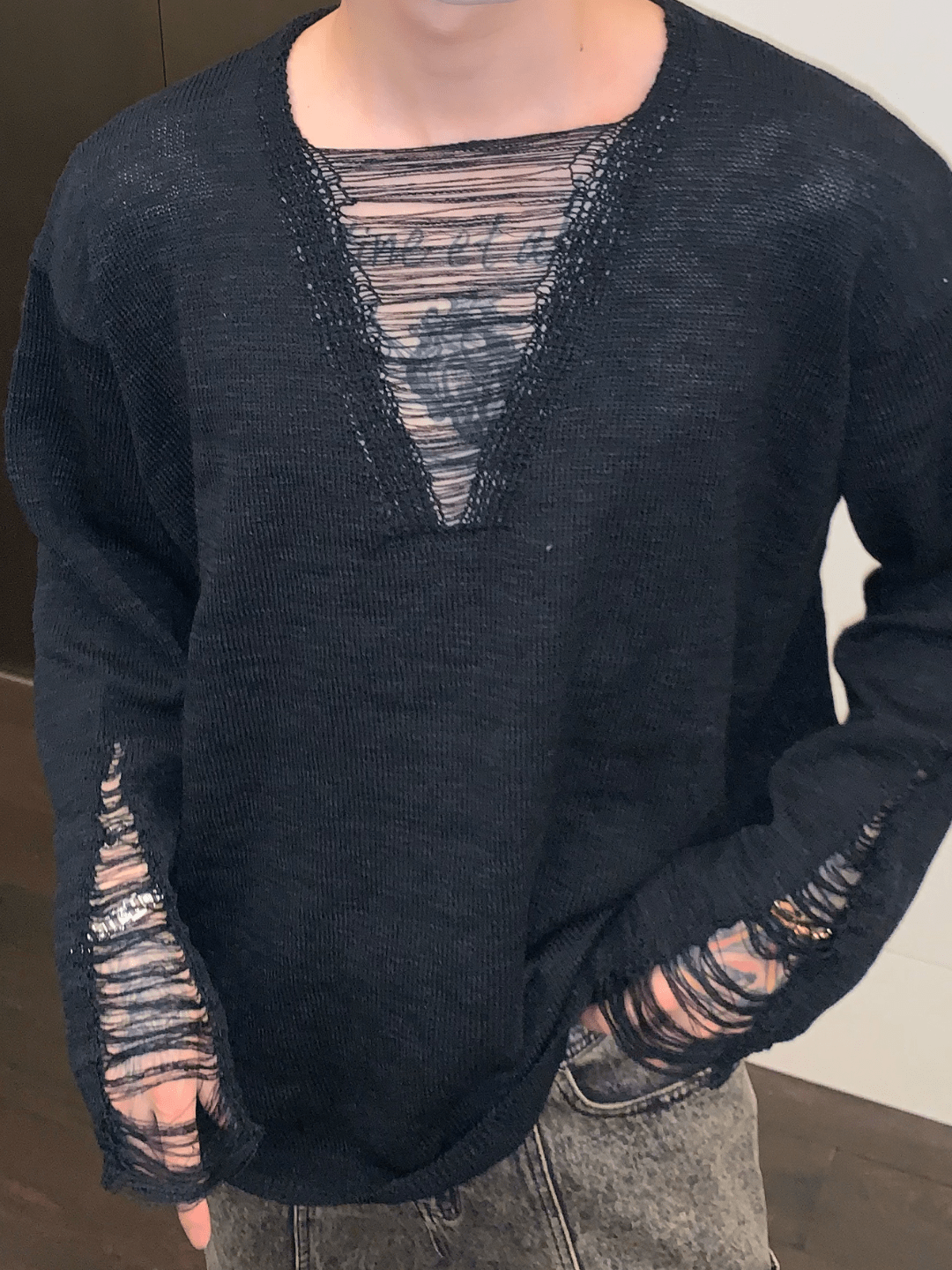 [CUIBUJU] V-neck loose trend within shirt na1061