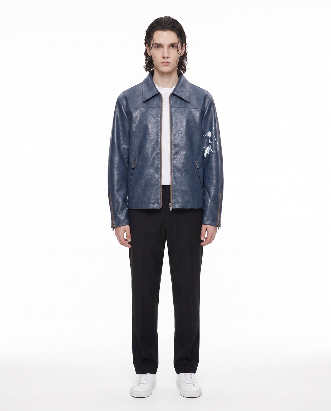 Blue Leather Jacket na2952