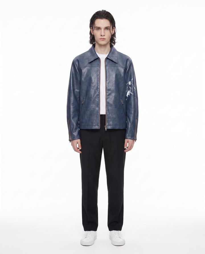 Blue Leather Jacket na2952