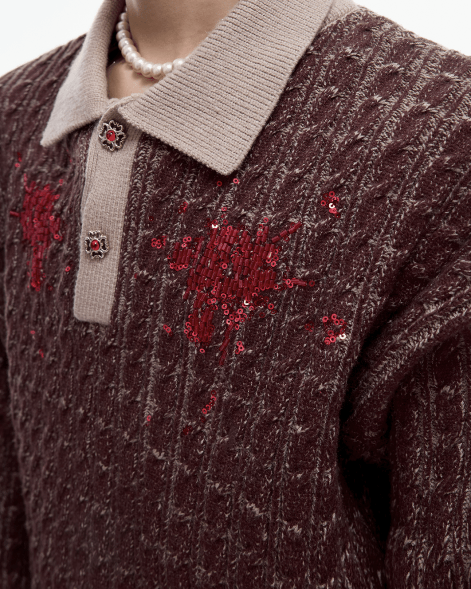 [ArguE CulturE] Garnet Bloom Knit Top na2250