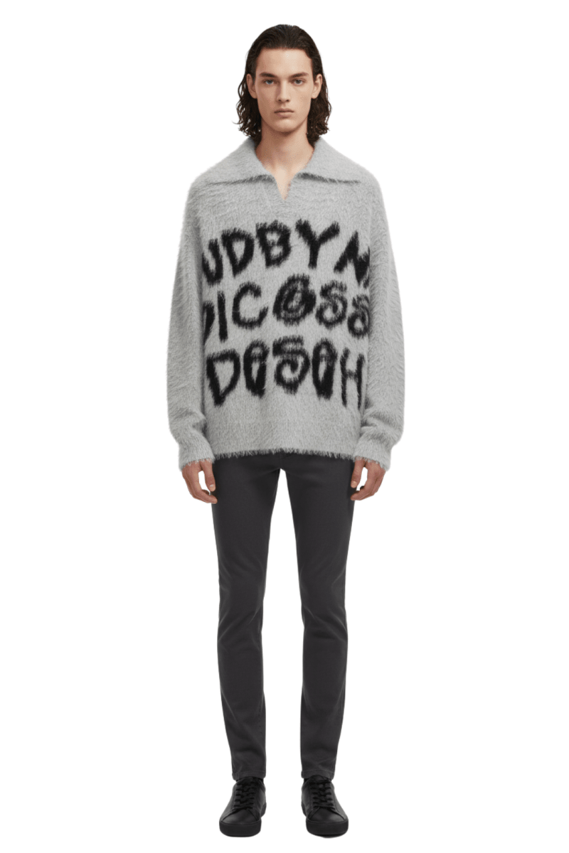 Fuzzy Statement Knit Pullover na2410