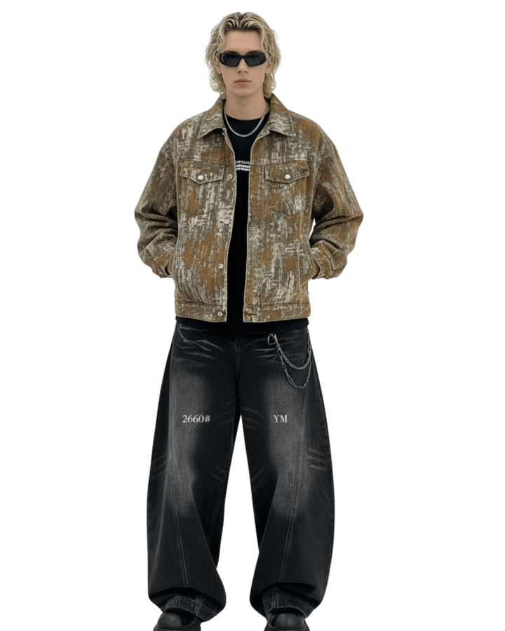 Nanostudio Rust Fade Art Denim Jacket (na2212)