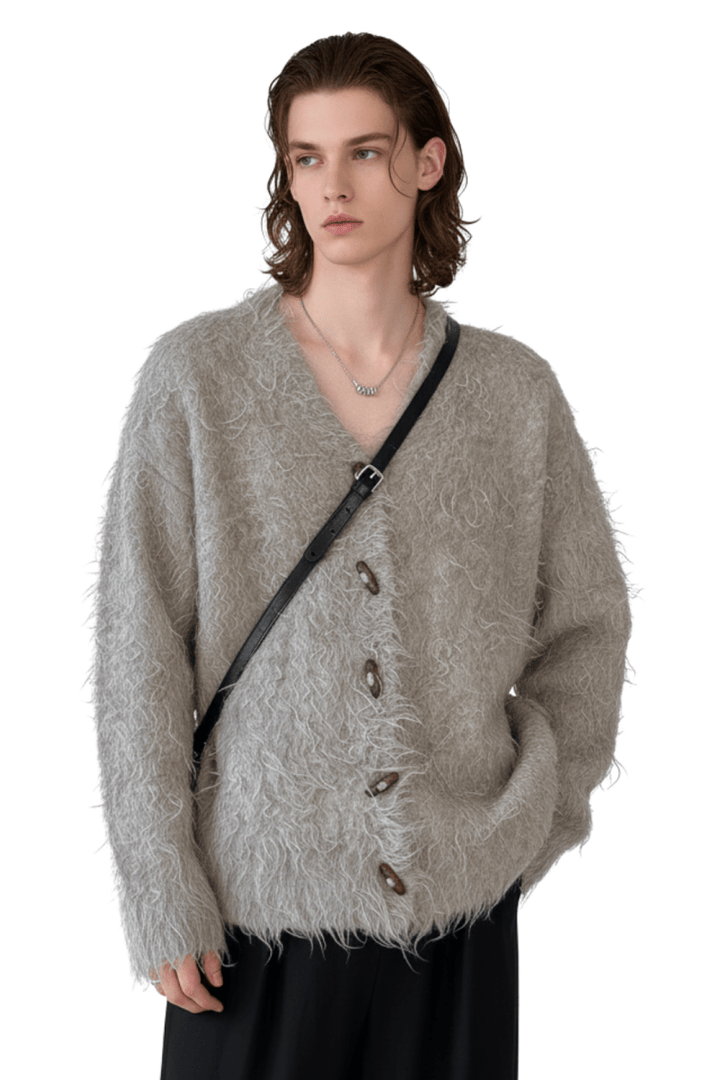 Loose Shaggy Knit Cardigan na2430