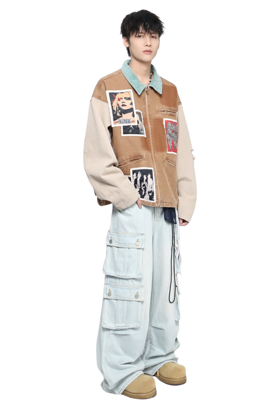 Distressed Patchwork Jacket na2444