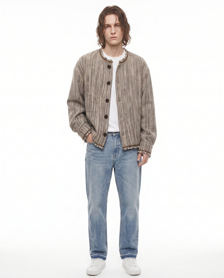 Fringe Tweed Jacket na3009