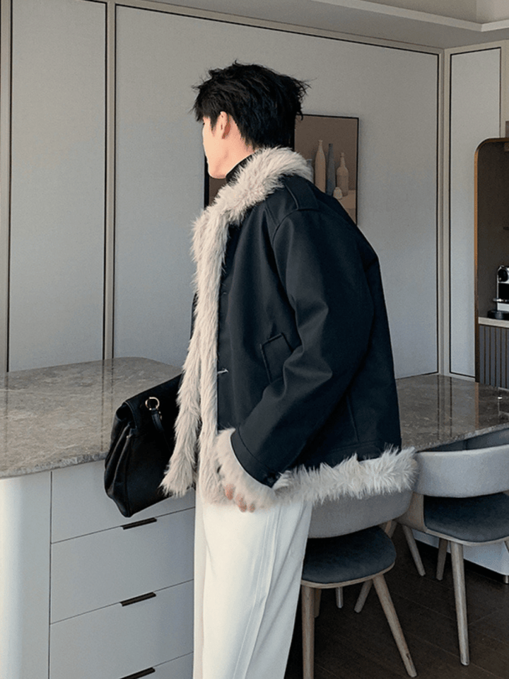 【Hualun】fur leather jacket na1788