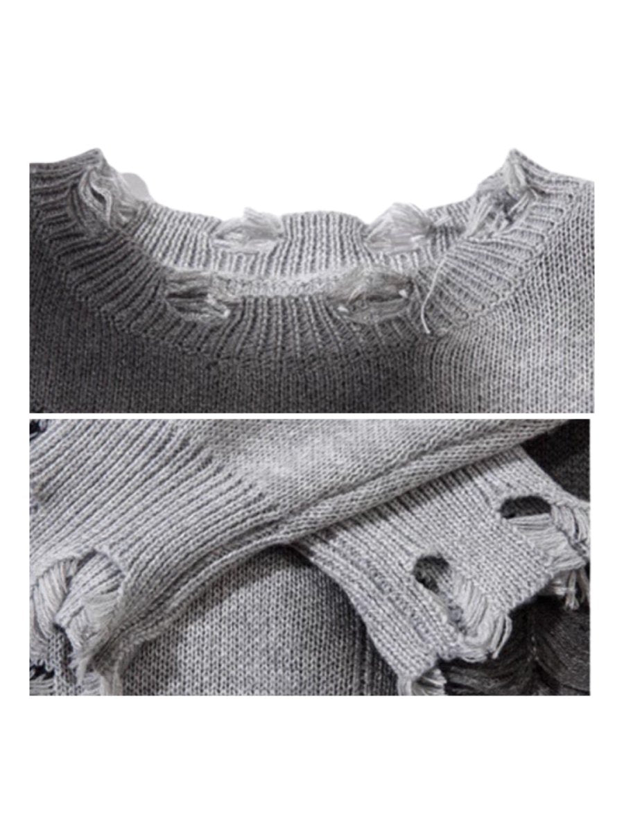 【Mz】high street broken hole cross pin knit  na1547