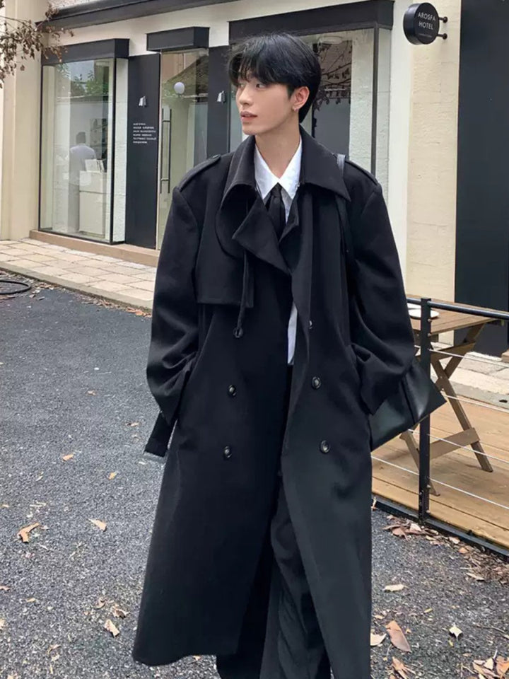 【ONELYC1NS】long knee-length trench coat na1639