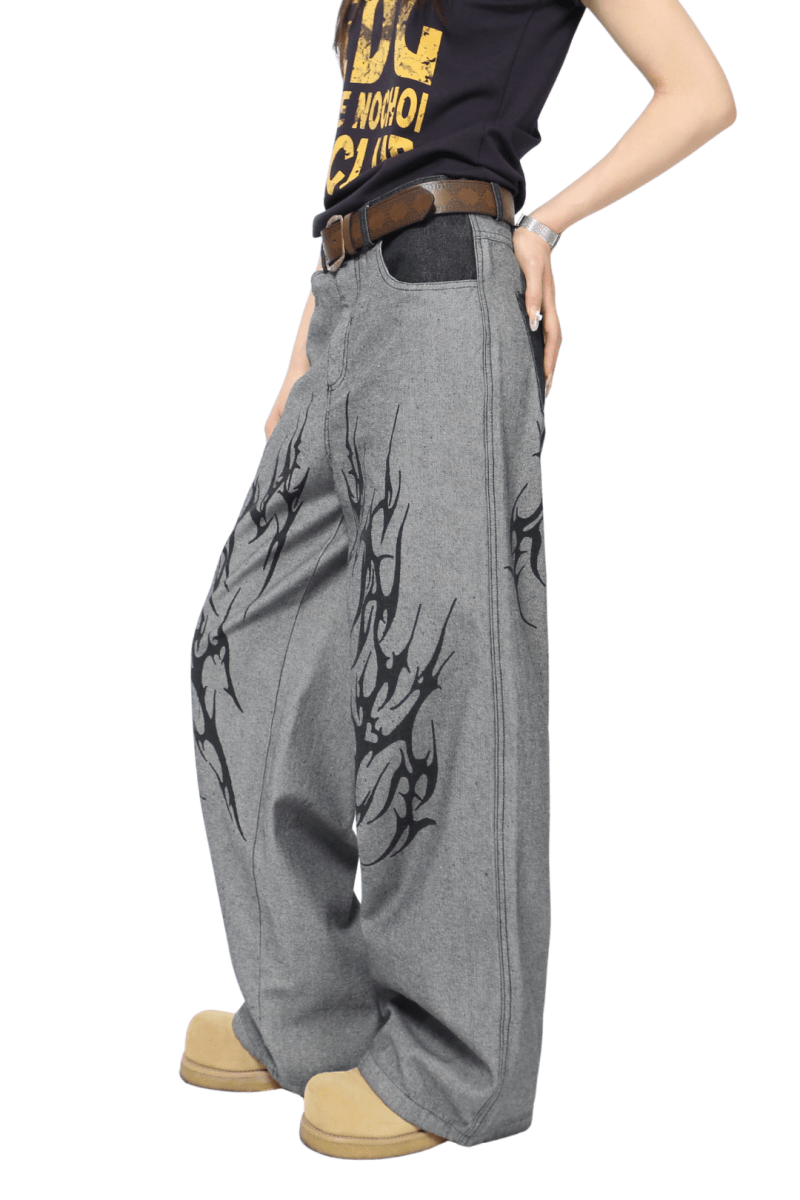 Tribal Ink Loose Jeans na2465