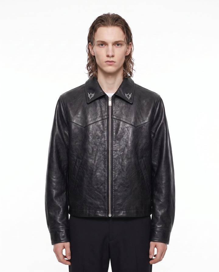 Graphic Leather Jacket na2948