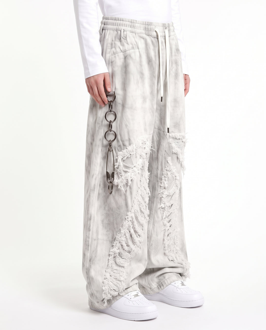 Distressed Wide Pants na3221