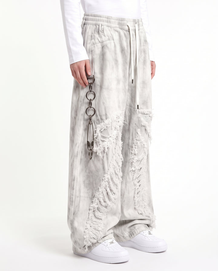 Distressed Wide Pants na3221